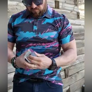 GREENSIDE GOLF Bugiee Abstract Men’s Polo Shirt